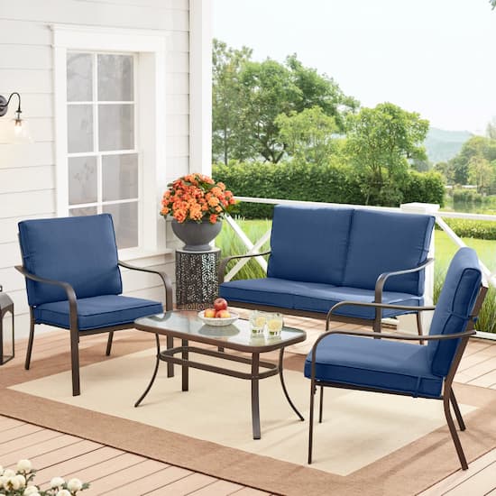 Mainstays Stanton 4-Piece Outdoor Patio Conversation Set 