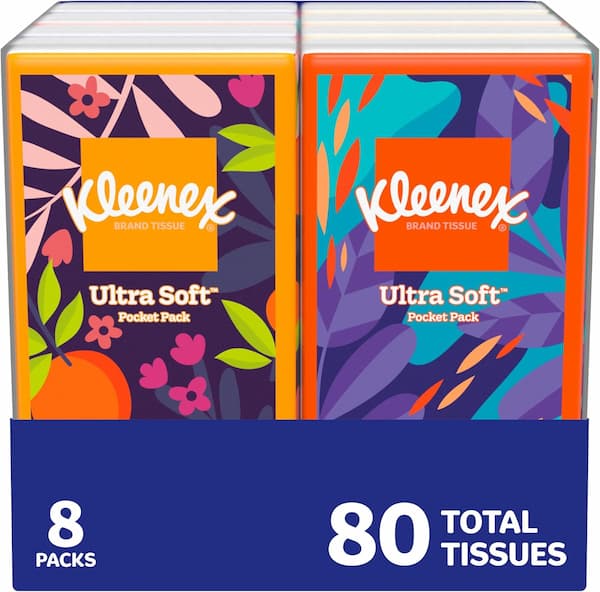 Kleenex On-The-Go Facial Tissues 8-Pack only $1.35 shipped!