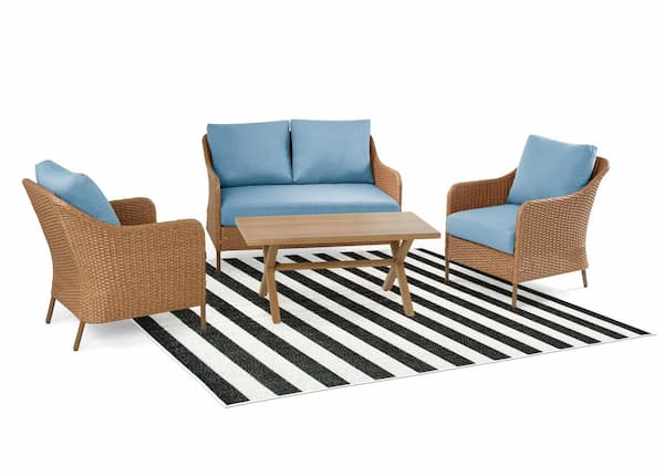 Mainstays Striped Cabana Woven Outdoor Rug, 5'x7' deal