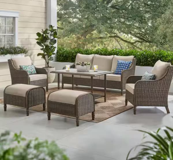Wicker Outdoor Patio Conversation Seating Set deal