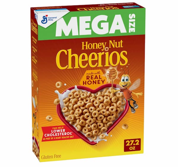 Cheerios Honey Nut Breakfast Cereal, Gluten Free, Mega Size,