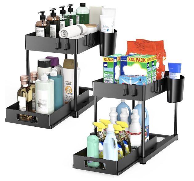 Under Sink Cabinet Organizers (2 pack) only $14.99!