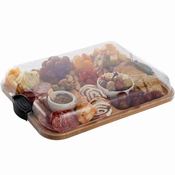 Farberware Bamboo Charcuterie Board with Lid Rectangle deal