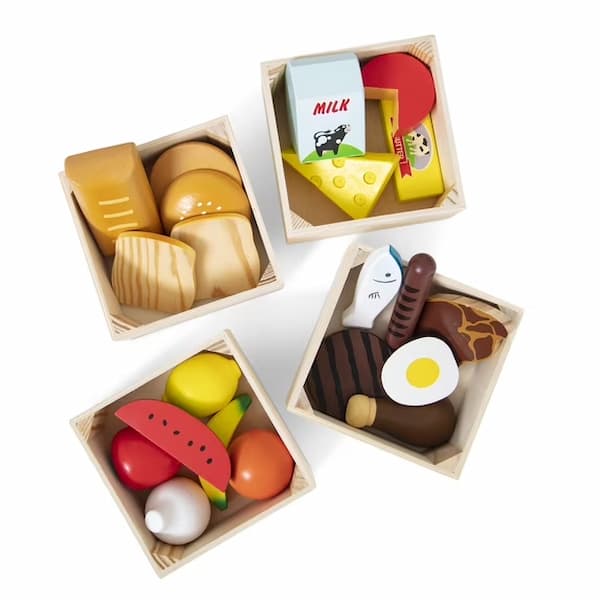 Melissa & Doug Food Groups - 21 Wooden Pieces and 4 Crates, deal