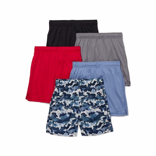 Athletic Works Boys Performance Shorts, 5-Pack