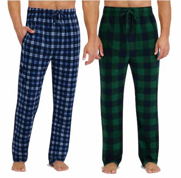 Hanes Men's Cozy Microfleece Pajama Sleep Pants, 2-Pack