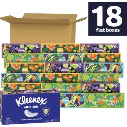 18-Pack 120-Count Kleenex Ultra Soft 3-Ply Facial Tissues