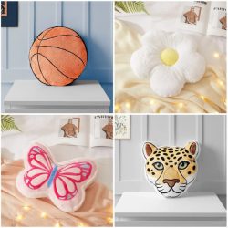 fun decorative pillows basketball flower butterfly and cheetah