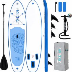 blue paddle board