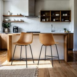 Walker Edison Urban Faux Leather Counter Stool, Set of 2