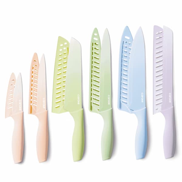 Carote Ceramic-Coated Stainless Steel 12-Piece Knife Set only $11.99!
