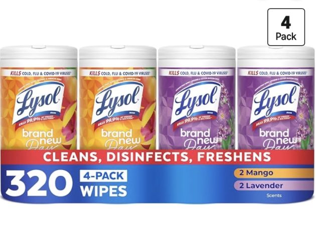 Lysol Disinfectant Wipes Stock Up Deal: FOUR 80-Count Canisters only $9.99 shipped! {Prime Day Deal}