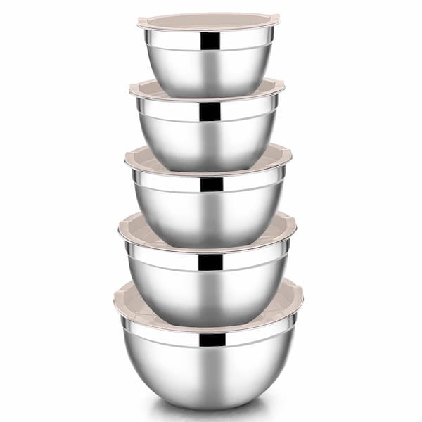 Stainless Steel Nesting Mixing Bowls with Lids (Set of 5) only $17.99!
