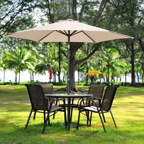 Ainfox 9ft Khaki Patio Umbrella 