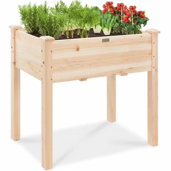 Best Choice Products 34x18x30in Raised Garden Bed, Elevated Wood Planter Box deal