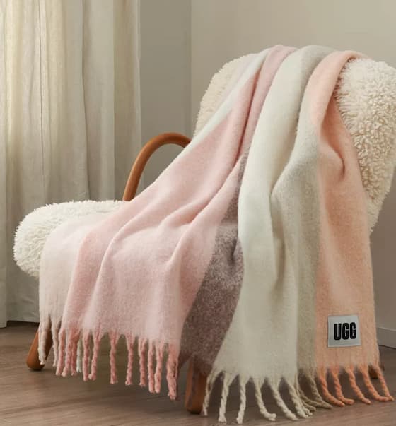 UGG Calyx Stripe Faux Mohair Throw, 50" x 70"