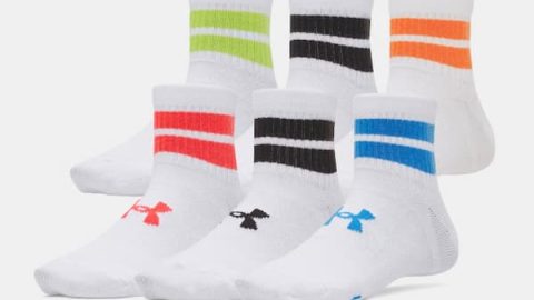 UA Essential Kids' 6-Pack Quarter Socks