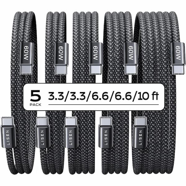 5-pack of USB-C Fast Charging Cords deal