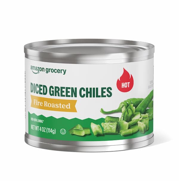 Amazon Grocery, Diced Green Chiles, Fire Roasted, Hot, 4 Oz