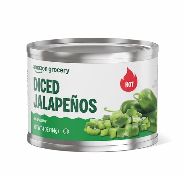 Amazon Grocery, Diced Jalapeños, Hot, 4 Oz