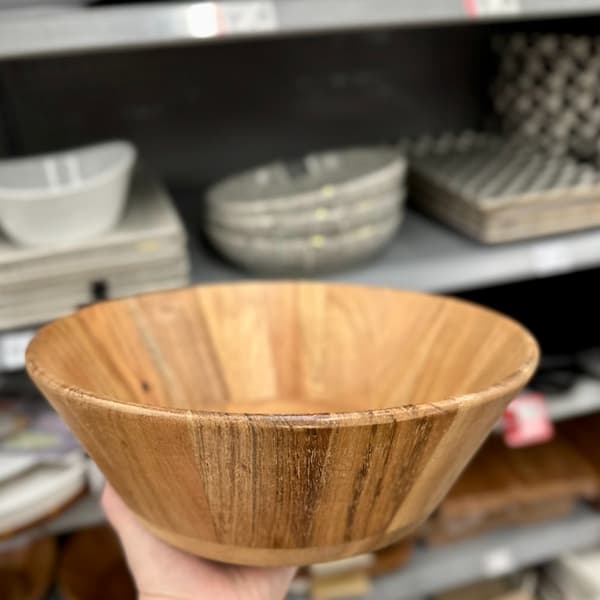 Better Homes & Gardens Acacia Wood Large Angled Serving Bowl