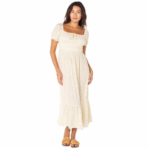 Celebrity Pink Puff Sleeve Smocked Midi Dress