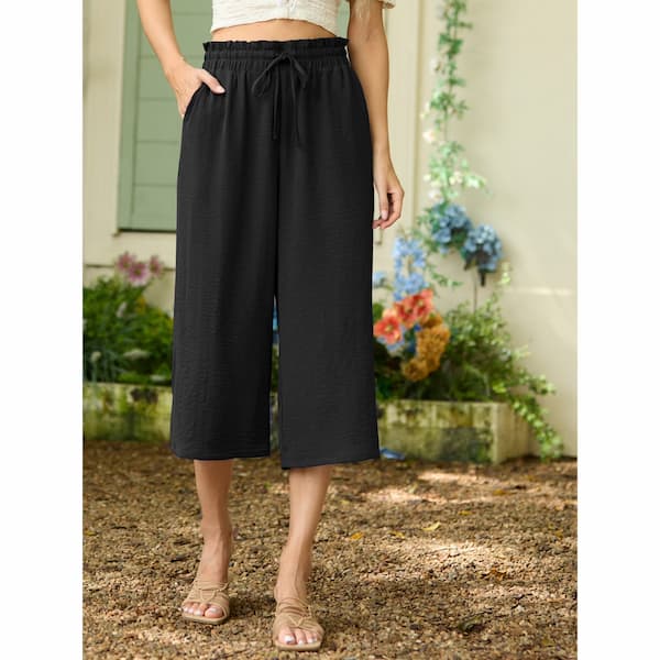 Cueply Summer Wide Leg Palazzo Capri Pants deal