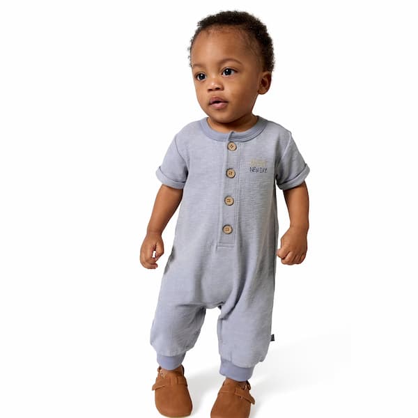 Modern Moments by Gerber Baby Boy Short Sleeve Henley Romper