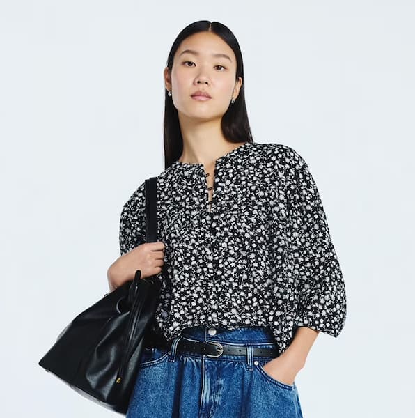 Scoop Women's Flowy Cotton Blouse