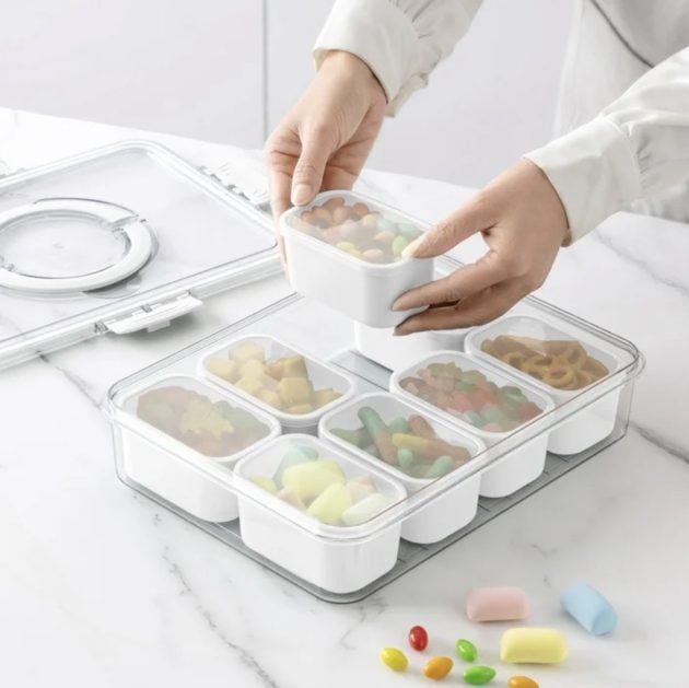 Cook With Color 8-Compartment Snackle Box only $5!