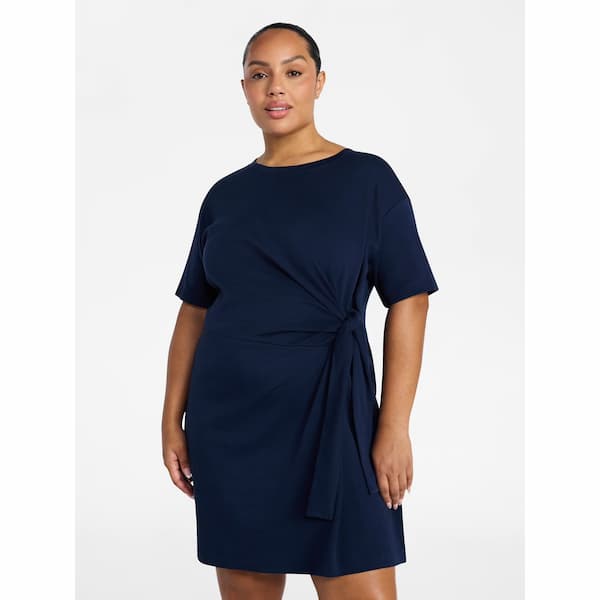 Terra & Sky Women’s Plus Front Twist Dress with Short Sleeve deal