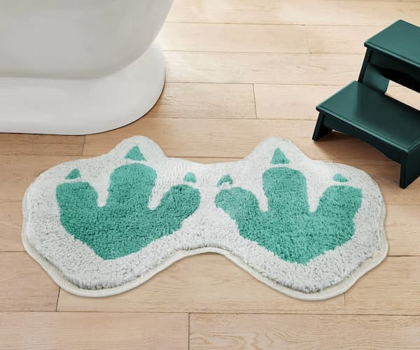 Your Zone Green Dino Shaped 18 x 24 inch 100% Cotton Bath Rug deal