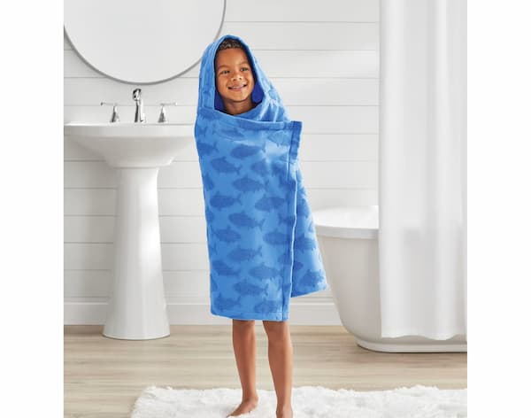 Your Zone Kids Blue Shark Cotton Hooded Towel deal