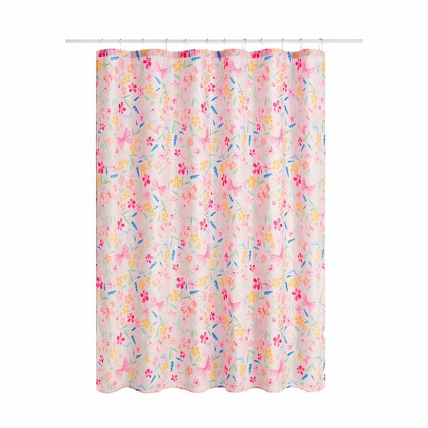 Your Zone Kids Pink Floral Shower Curtain with Hooks deal