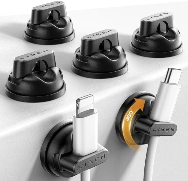 Lisen 6-Pack Rotatable Cord Holders only $5.99!