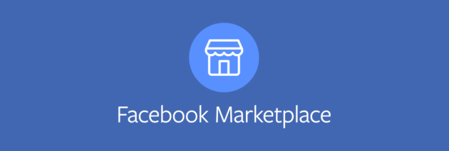 Facebook Marketplace logo with a white storefront icon centered above the words "Facebook Marketplace."