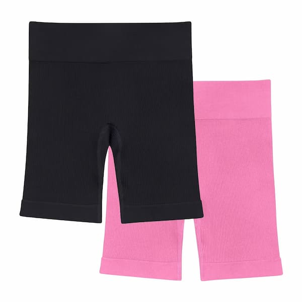 Athletic Works Girl's Ribbed Biker Short, 2-Pack deal