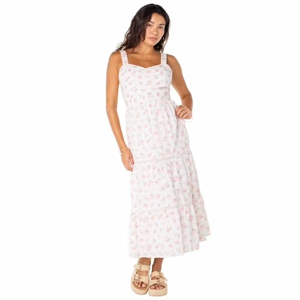 Celebrity Pink Women's Sleeveless Lace Trim Tiered Maxi Dress deal