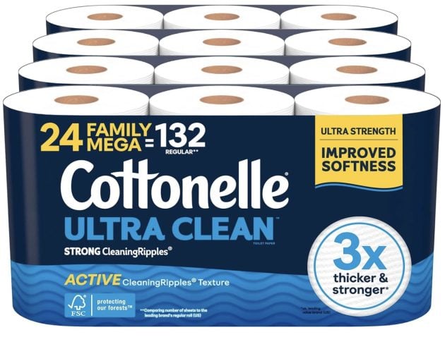 Cottonelle Toilet Paper, 24 Family Mega Rolls only $17.93 shipped!