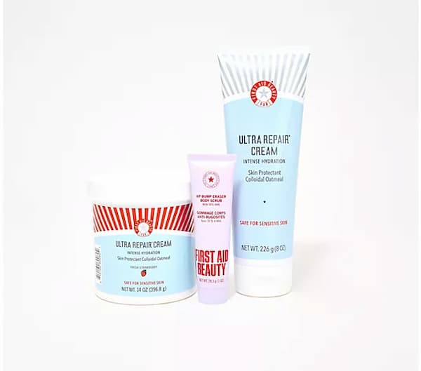 First Aid Beauty Ultra Repair Cream 14oz + 8oz Duo and KP Bump Eraser Body Scrub deal