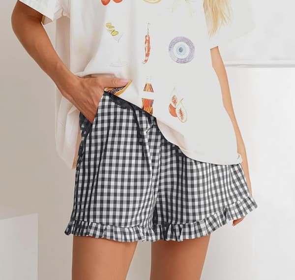 Gingham Ruffle Shorts