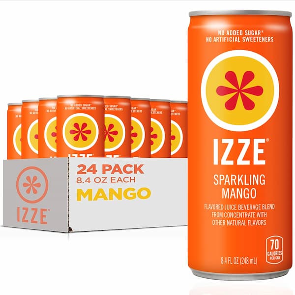 IZZE Sparkling Water Juice Beverage Blend, Mango