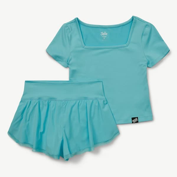 Justice Girls Mesh Hem Tulip Short Set deal