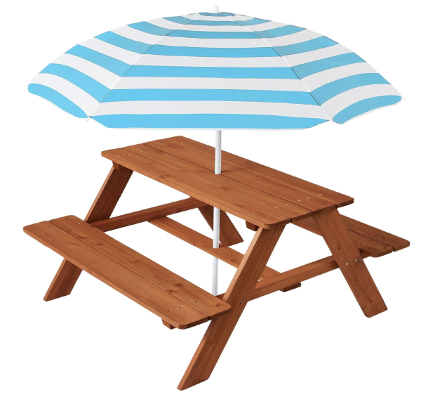 Wooden Kids Picnic Table with Umbrella only $54.99 shipped!