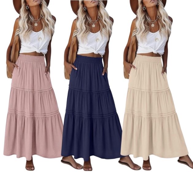 Women’s Flowy Maxi Skirt only $16.19!