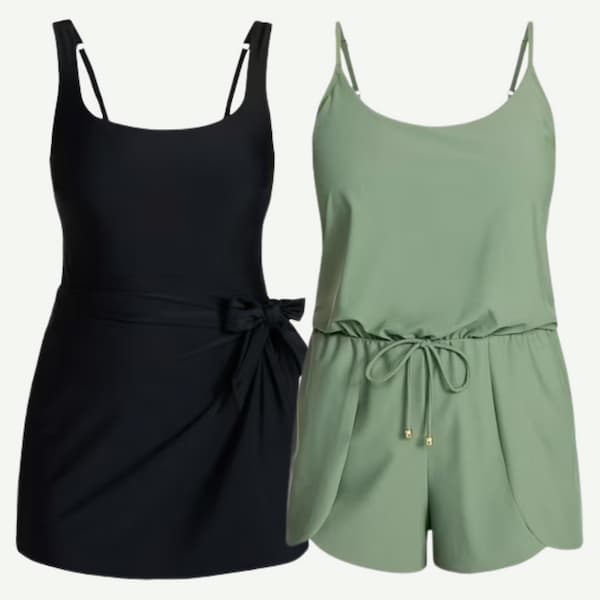 Time and Tru Women’s Wrap Swim Dress or Romper only $19.98!