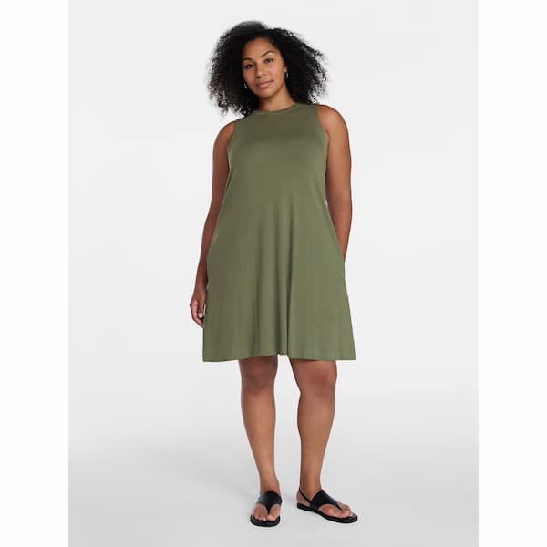 Time and Tru Women’s Sleeveless Knit Swing Dress