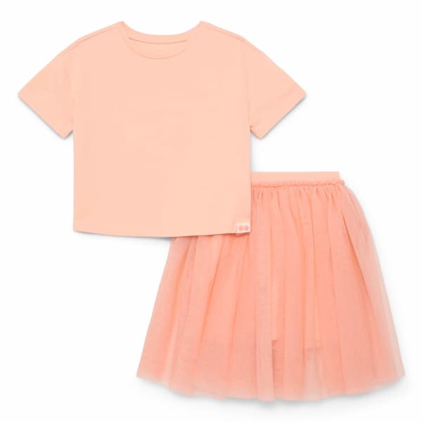 Wonder Nation Little Girls Boxy Tee and Tutu Skirt Set, 2-Piece deal