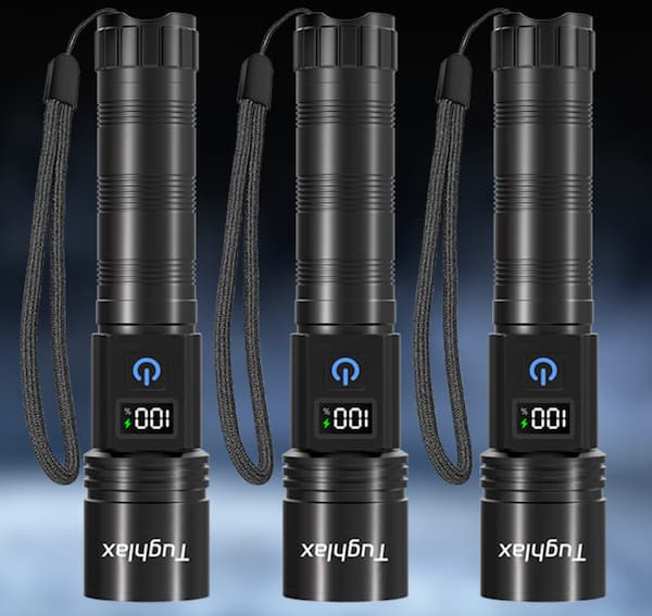 Rechargeable High Lumens Flashlights 3-Pack only $14.99!