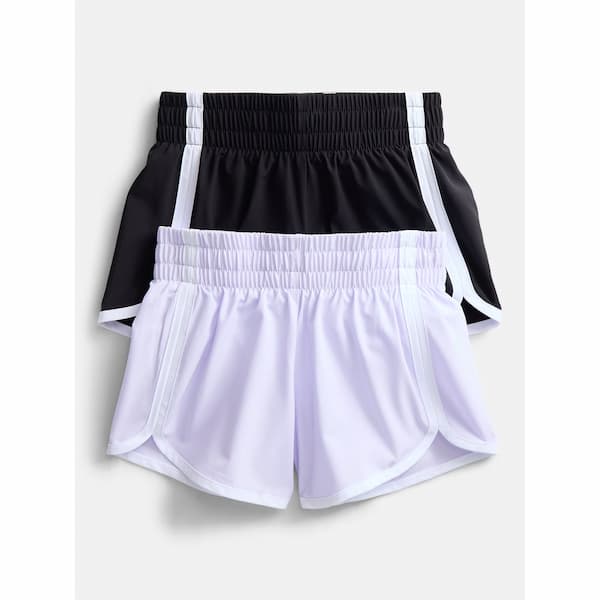 Athletic Works Girls Active Dolphin Shorts, 2-Pack